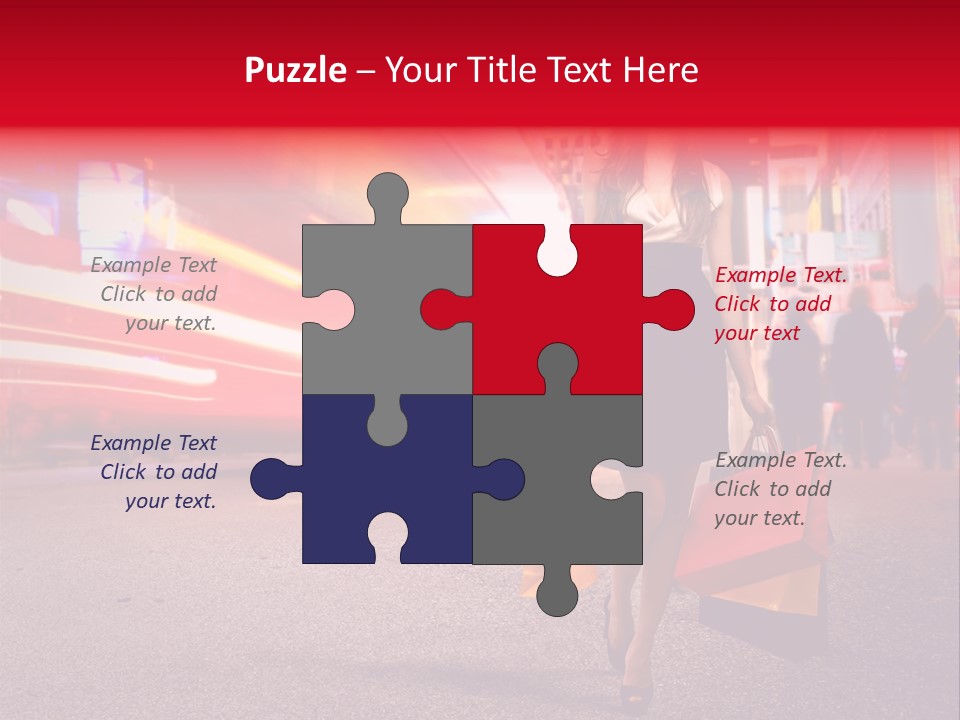 Girl New York Caucasian PowerPoint Template