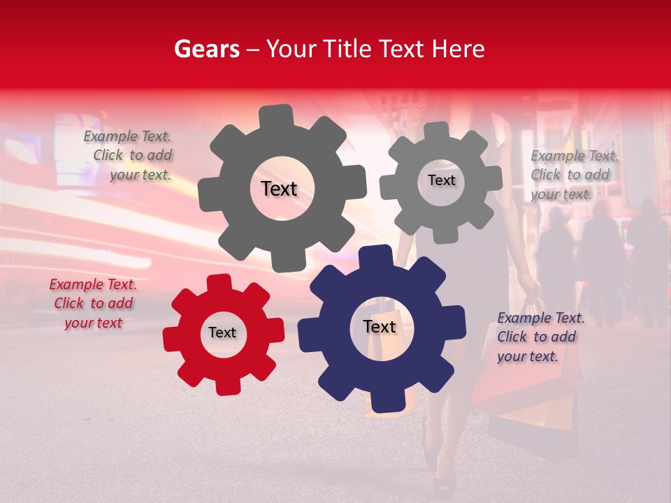 Girl New York Caucasian PowerPoint Template