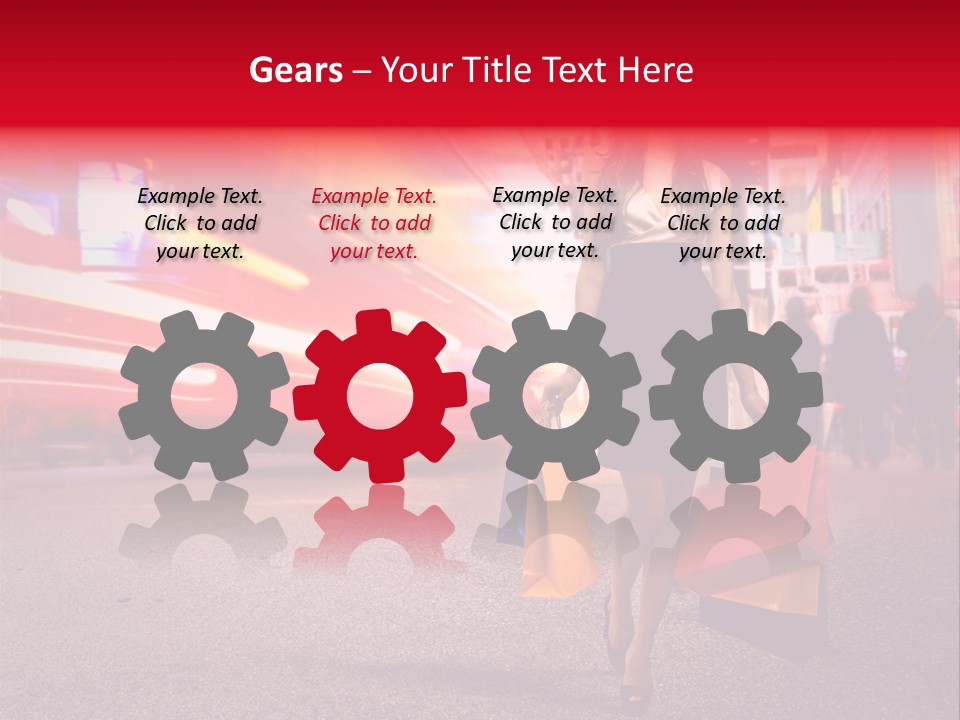 Girl New York Caucasian PowerPoint Template