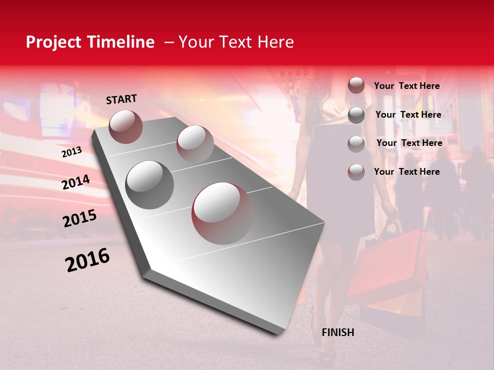 Girl New York Caucasian PowerPoint Template