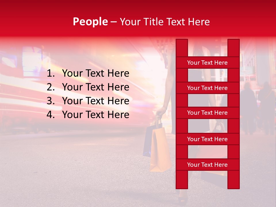 Girl New York Caucasian PowerPoint Template