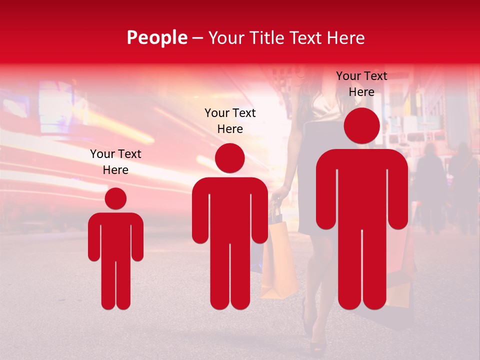 Girl New York Caucasian PowerPoint Template