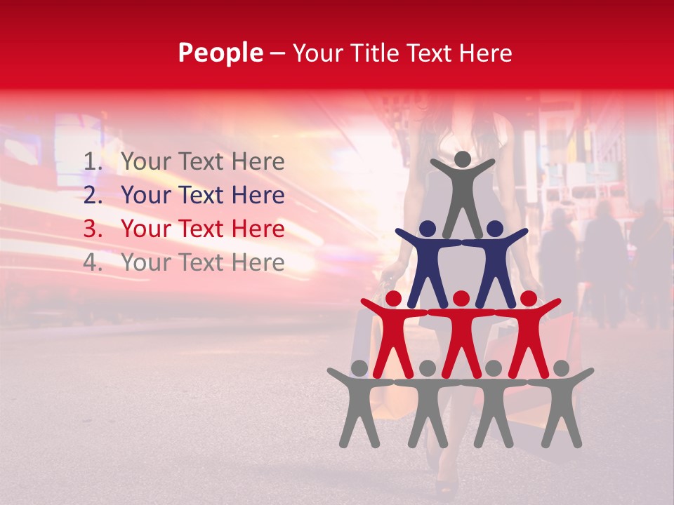 Girl New York Caucasian PowerPoint Template