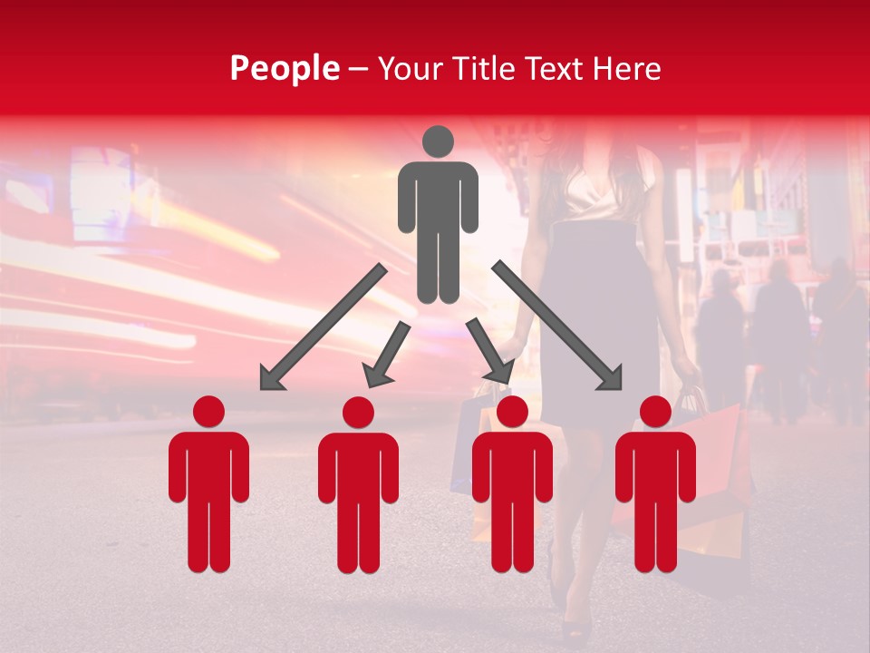 Girl New York Caucasian PowerPoint Template