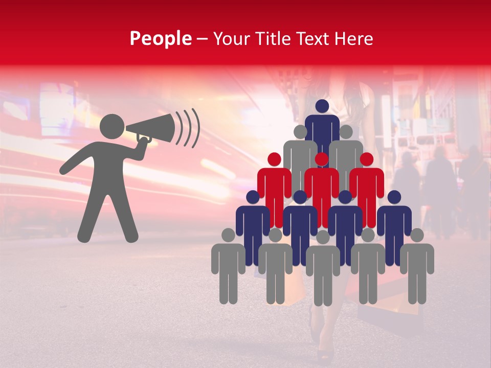 Girl New York Caucasian PowerPoint Template