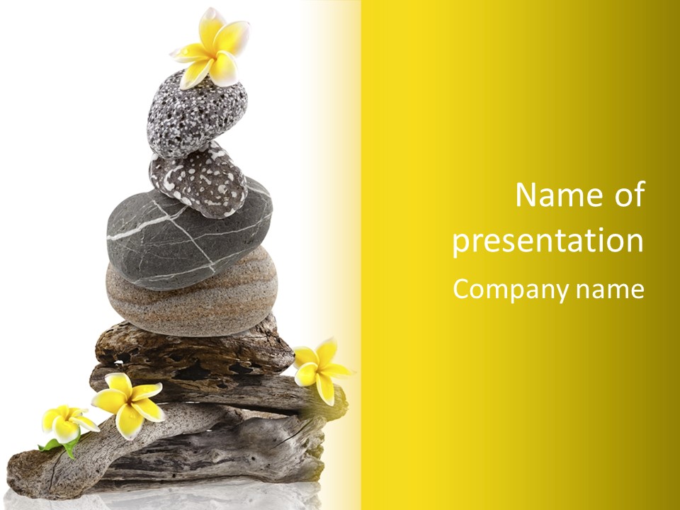 Nature Stone Plumeria PowerPoint Template