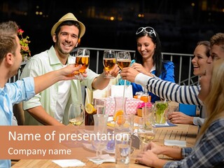 Event Friend Drinking PowerPoint Template