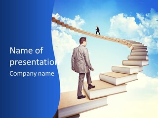 Knowledge Walk Sky PowerPoint Template