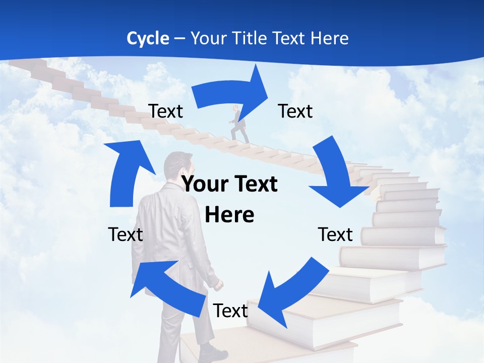 Knowledge Walk Sky PowerPoint Template
