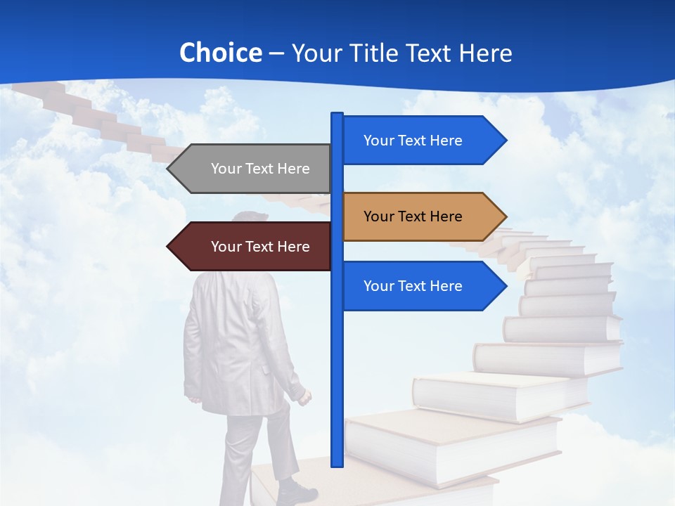 Knowledge Walk Sky PowerPoint Template
