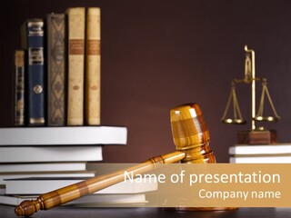 Symbol Judge Litigation PowerPoint Template