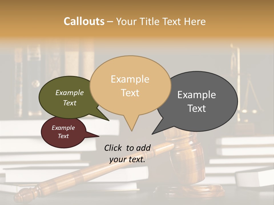 Symbol Judge Litigation PowerPoint Template