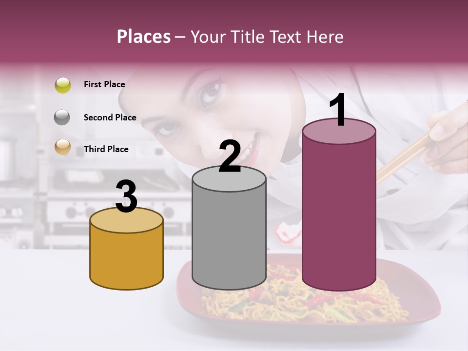 Holding Chinese Noodle PowerPoint Template