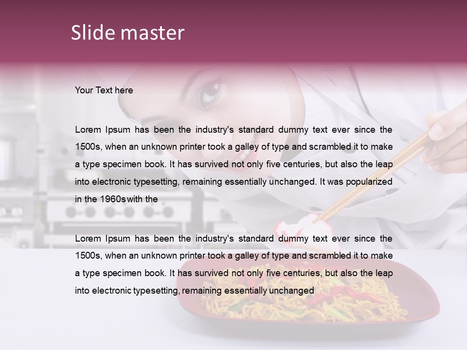 Holding Chinese Noodle PowerPoint Template