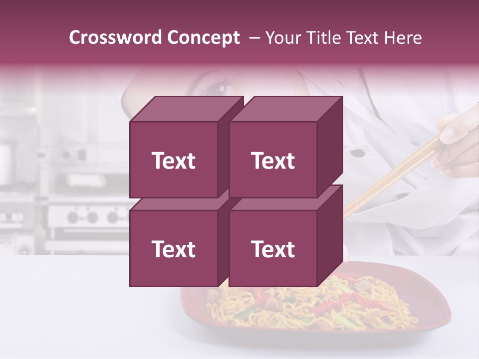 Holding Chinese Noodle PowerPoint Template