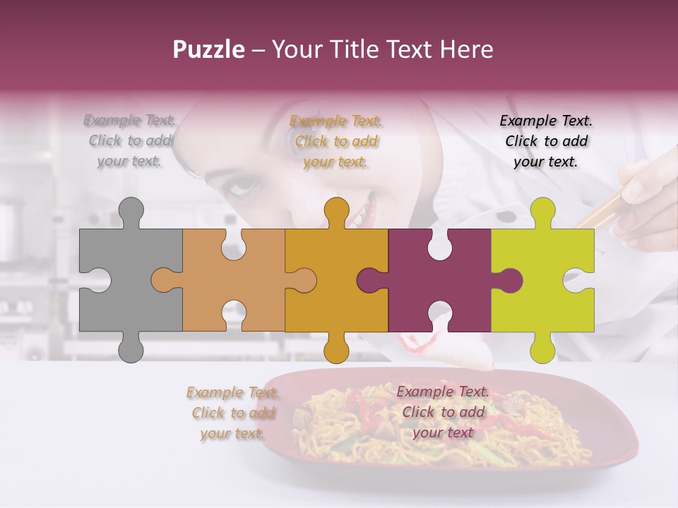 Holding Chinese Noodle PowerPoint Template