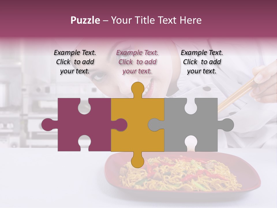 Holding Chinese Noodle PowerPoint Template