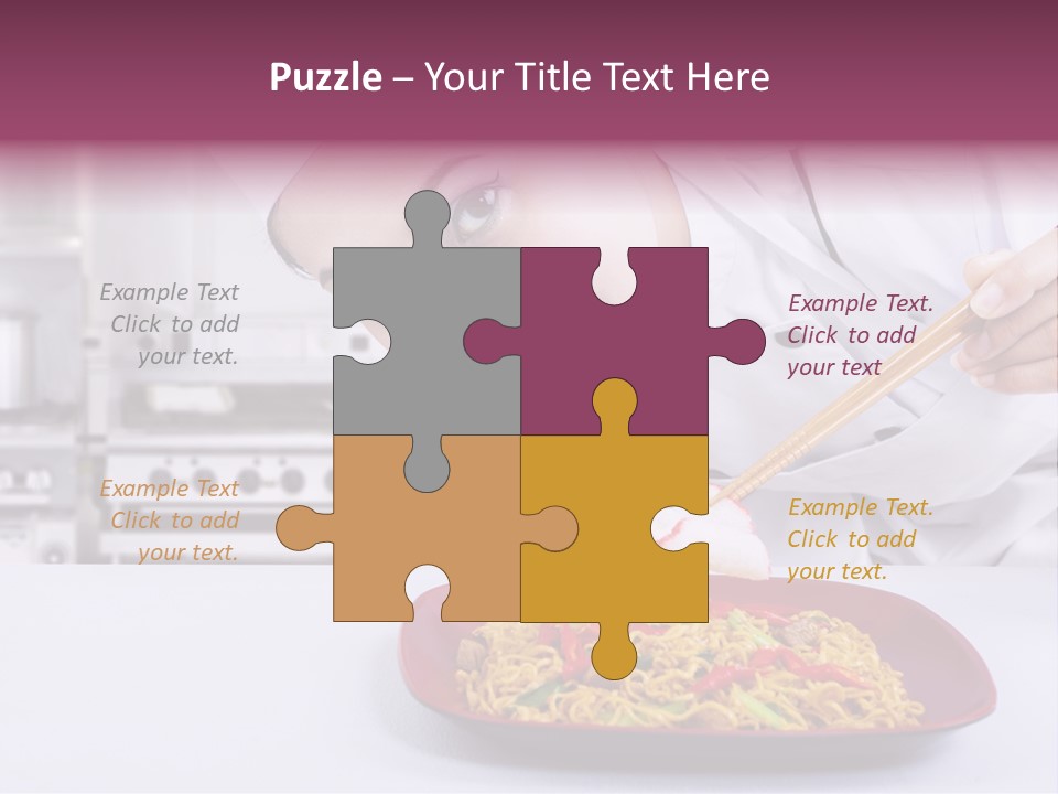 Holding Chinese Noodle PowerPoint Template