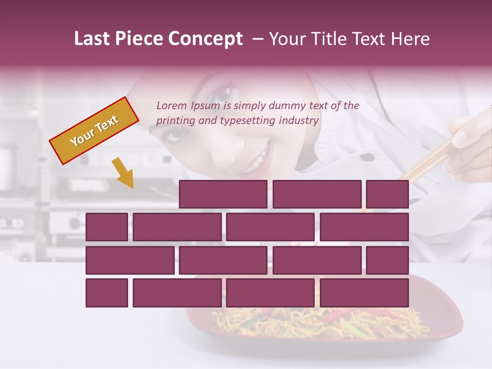 Holding Chinese Noodle PowerPoint Template
