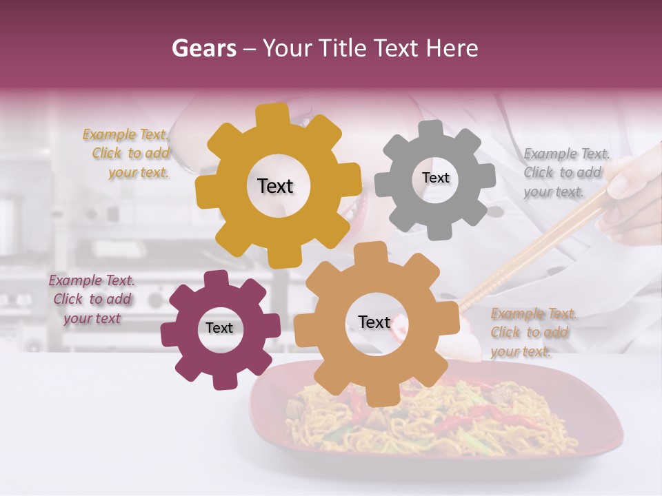 Holding Chinese Noodle PowerPoint Template
