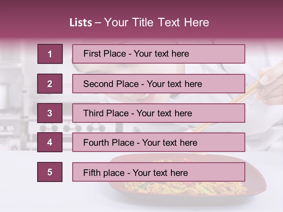 Holding Chinese Noodle PowerPoint Template