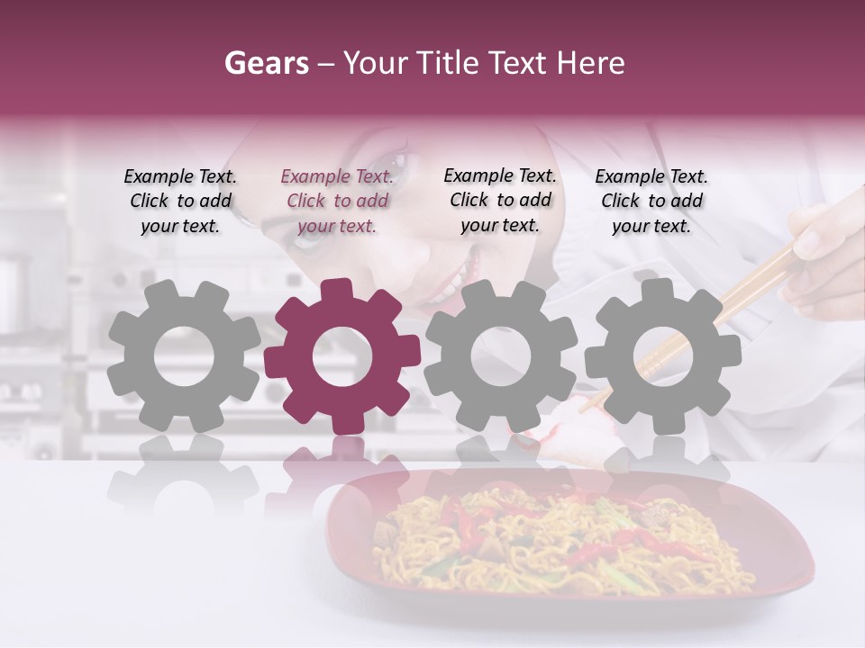 Holding Chinese Noodle PowerPoint Template