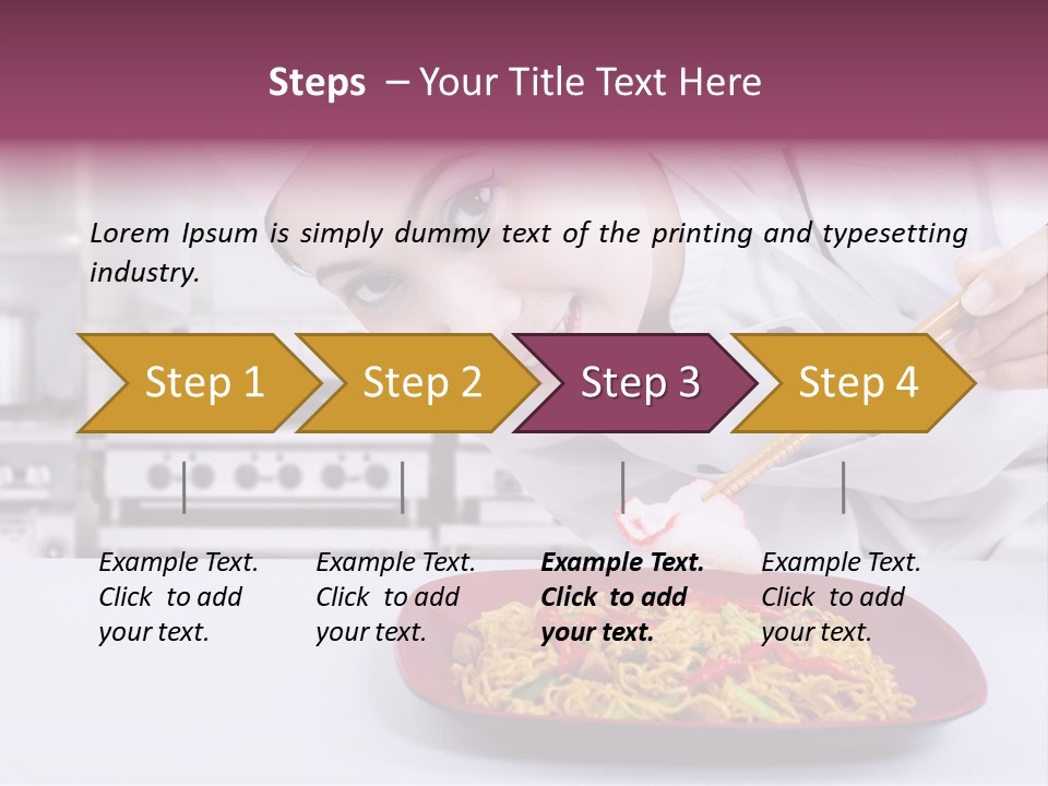 Holding Chinese Noodle PowerPoint Template