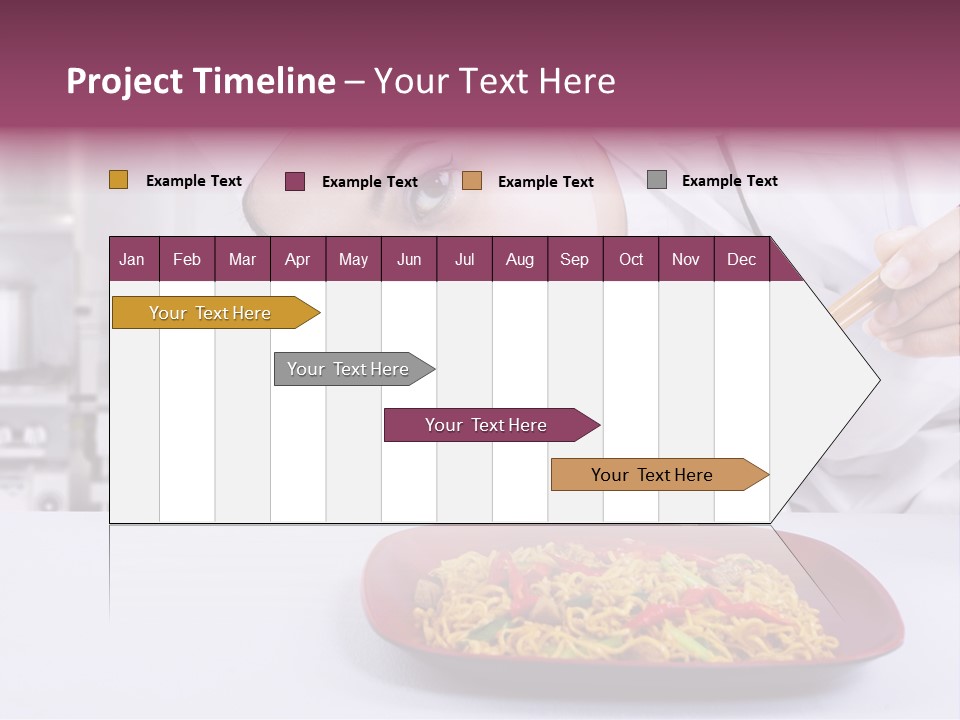 Holding Chinese Noodle PowerPoint Template