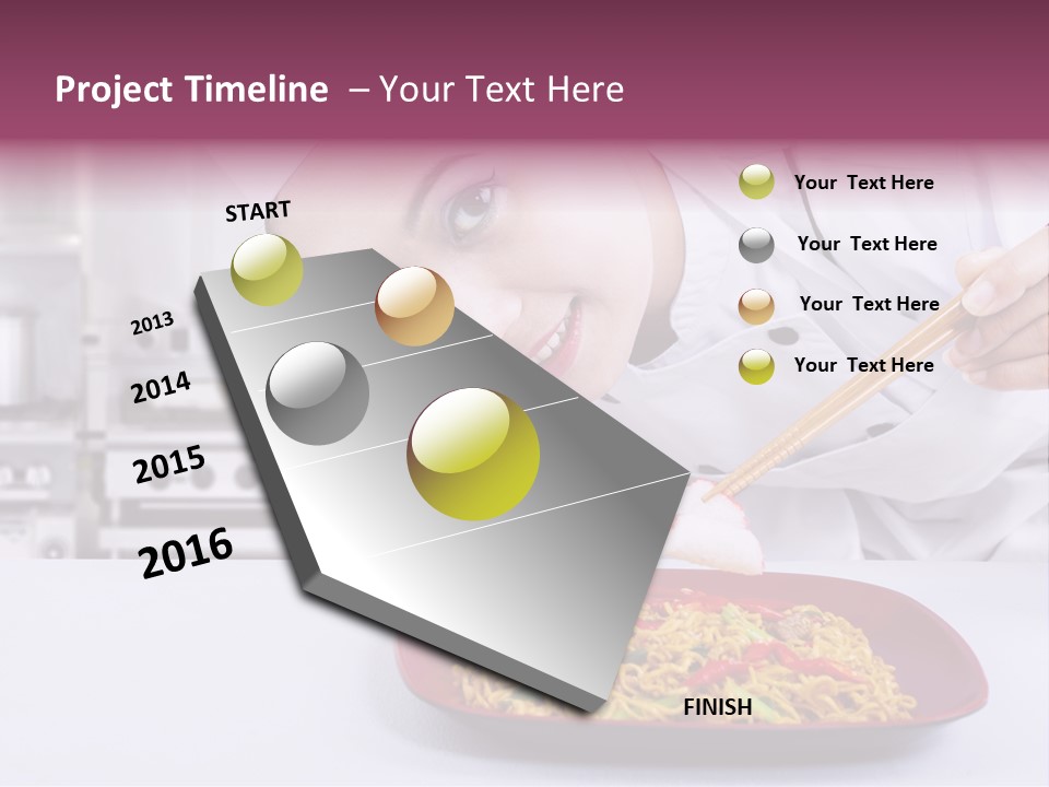 Holding Chinese Noodle PowerPoint Template