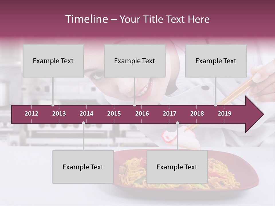 Holding Chinese Noodle PowerPoint Template
