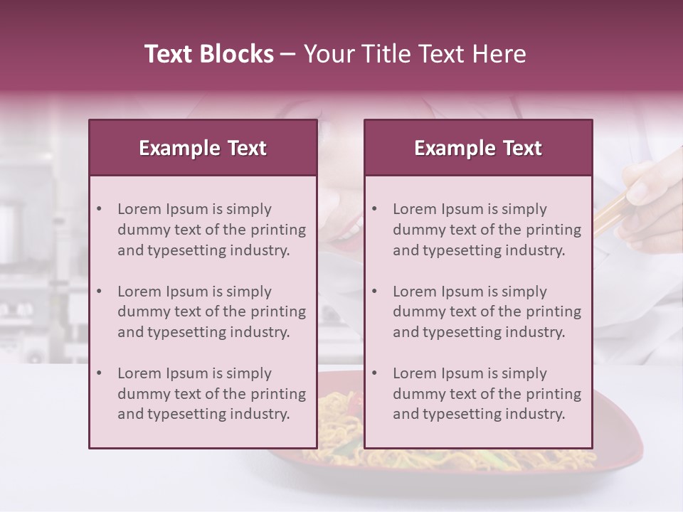 Holding Chinese Noodle PowerPoint Template
