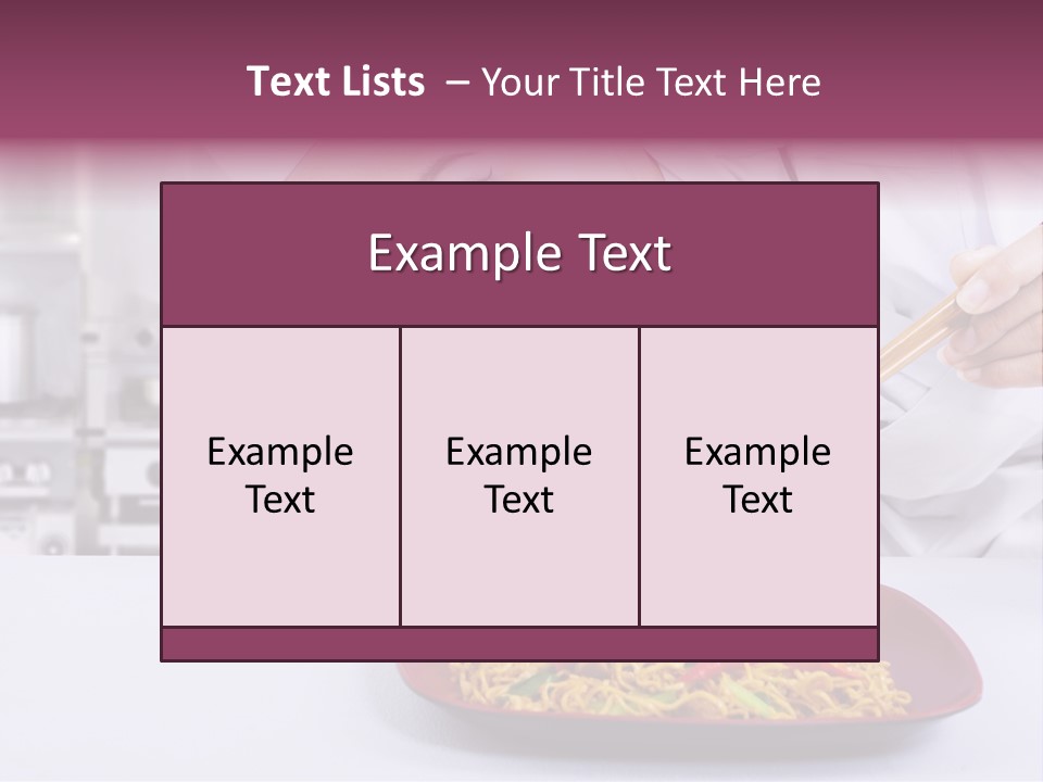 Holding Chinese Noodle PowerPoint Template