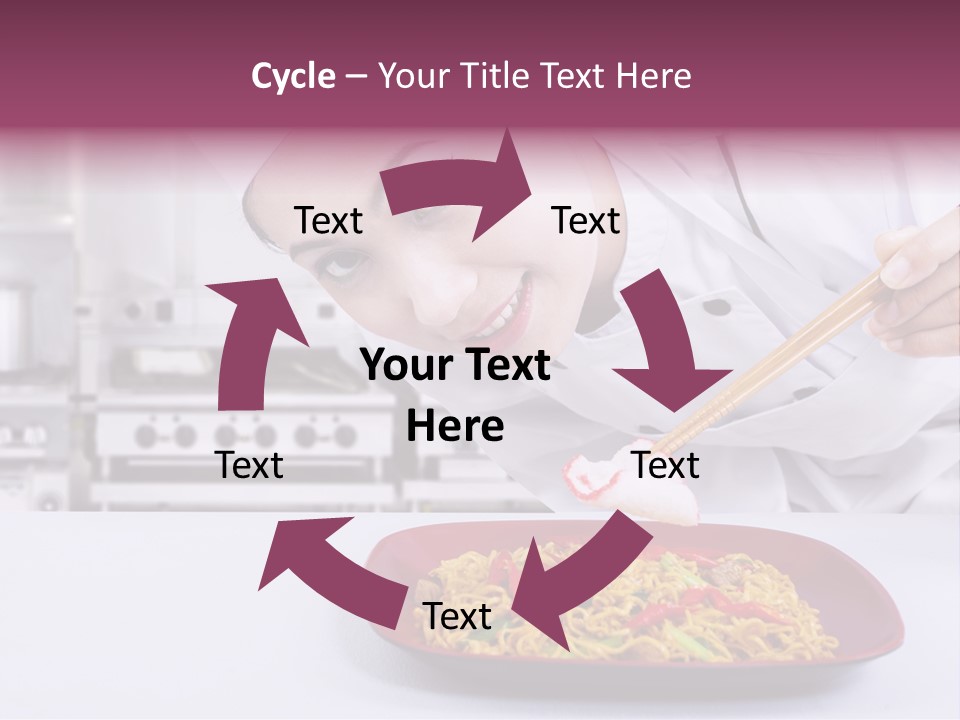 Holding Chinese Noodle PowerPoint Template