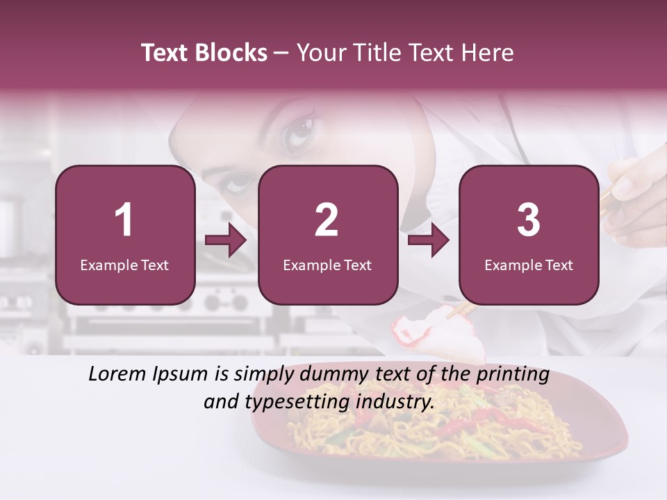 Holding Chinese Noodle PowerPoint Template