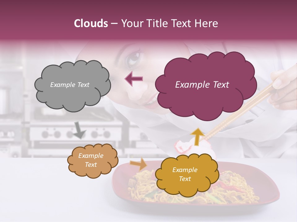 Holding Chinese Noodle PowerPoint Template