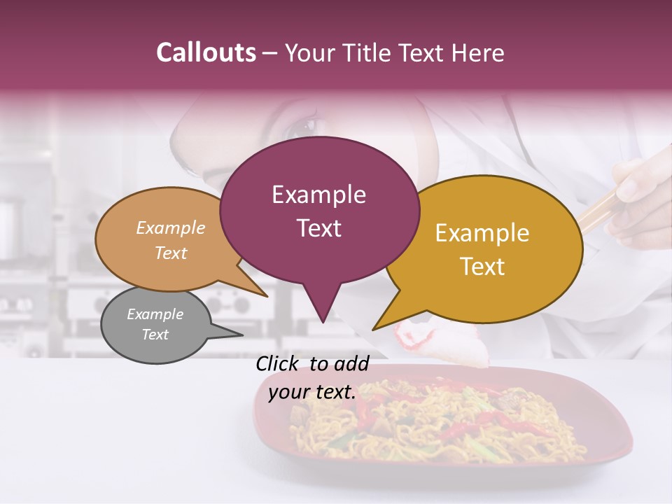 Holding Chinese Noodle PowerPoint Template