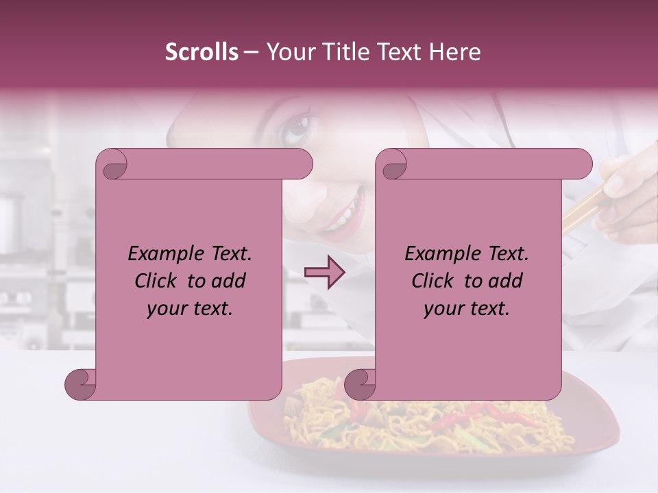 Holding Chinese Noodle PowerPoint Template