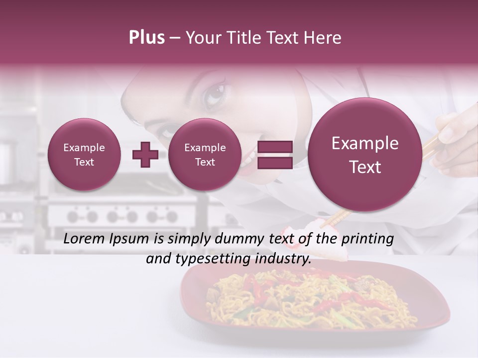Holding Chinese Noodle PowerPoint Template