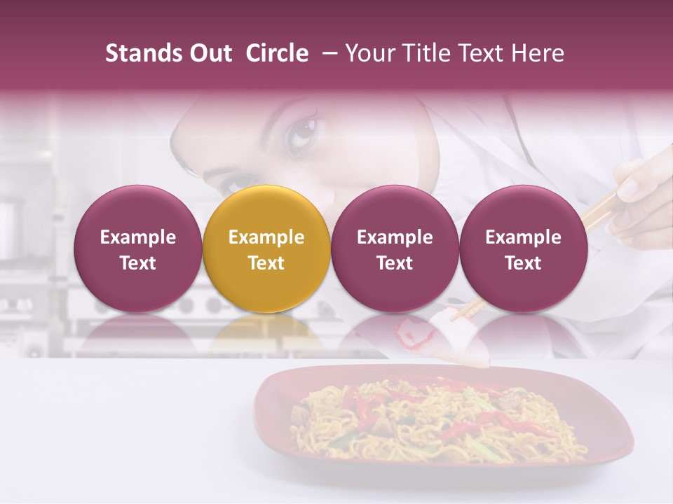 Holding Chinese Noodle PowerPoint Template