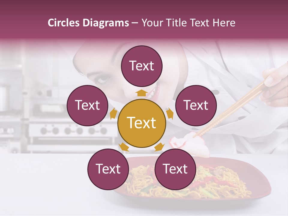 Holding Chinese Noodle PowerPoint Template