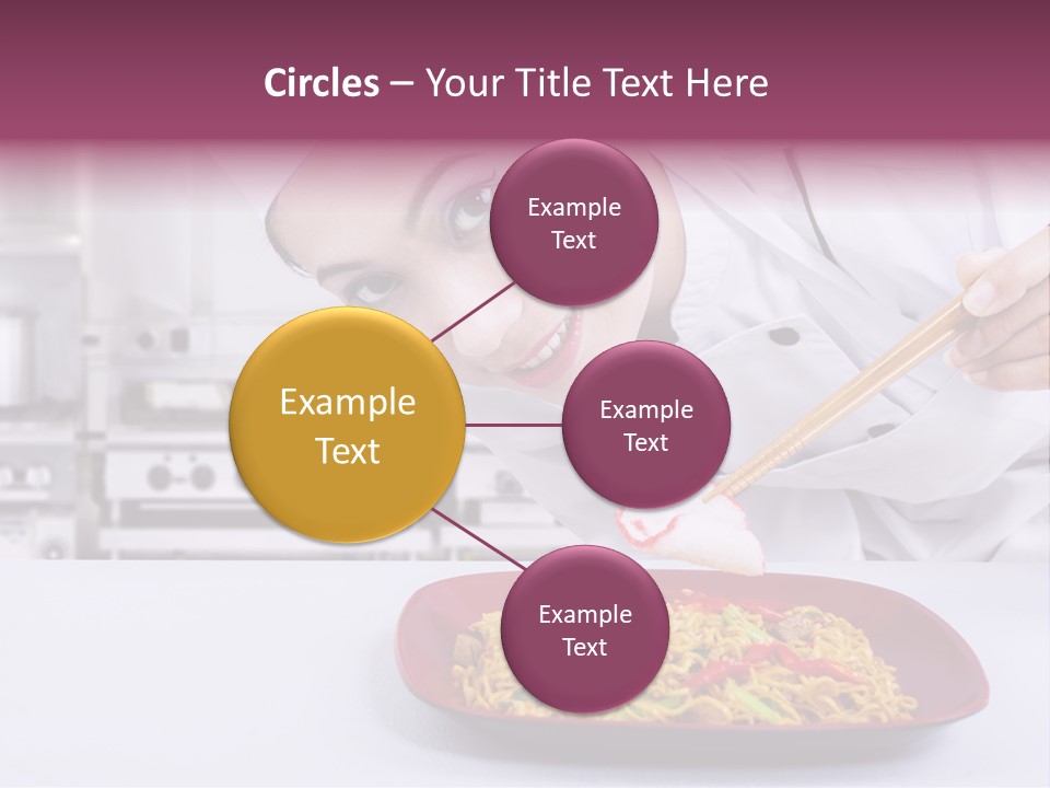 Holding Chinese Noodle PowerPoint Template