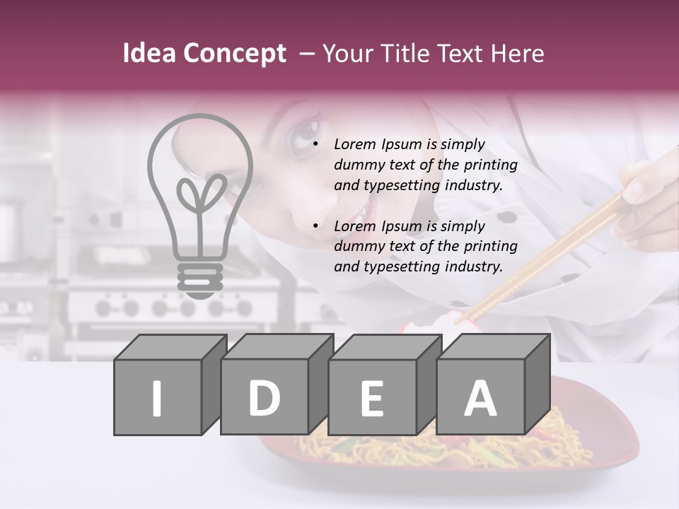Holding Chinese Noodle PowerPoint Template