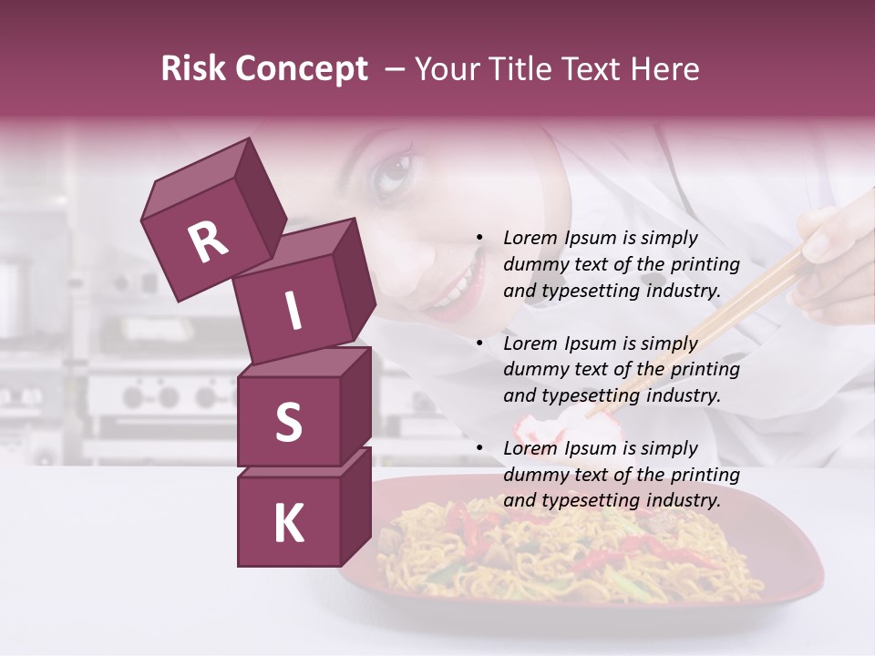 Holding Chinese Noodle PowerPoint Template