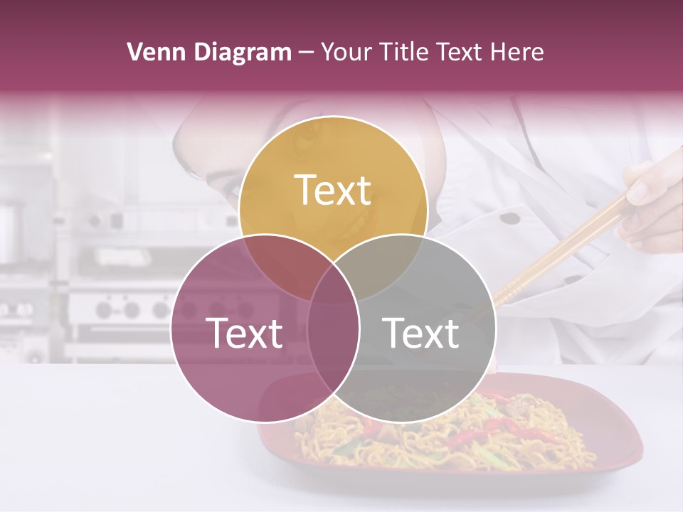 Holding Chinese Noodle PowerPoint Template