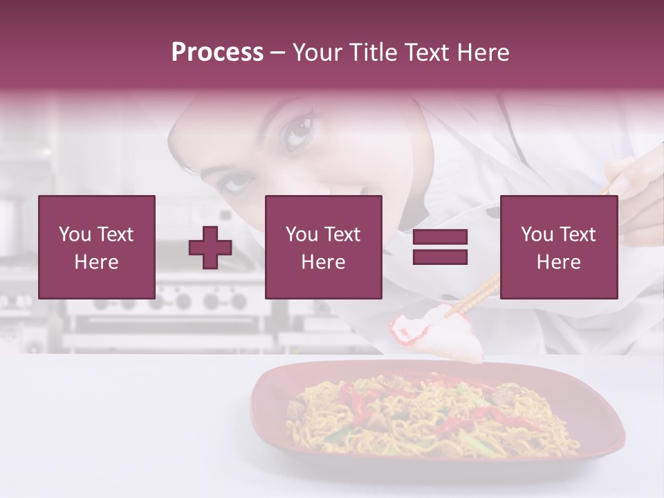 Holding Chinese Noodle PowerPoint Template