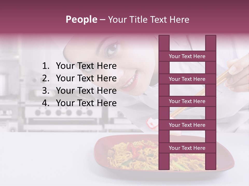 Holding Chinese Noodle PowerPoint Template