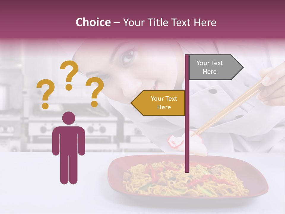 Holding Chinese Noodle PowerPoint Template