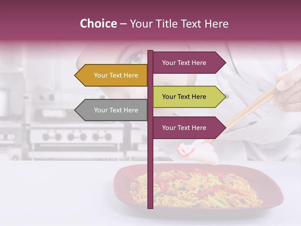 Holding Chinese Noodle PowerPoint Template