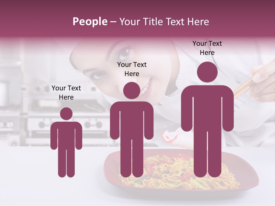Holding Chinese Noodle PowerPoint Template