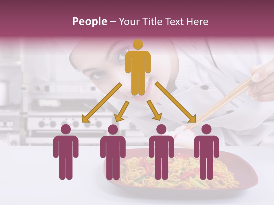 Holding Chinese Noodle PowerPoint Template